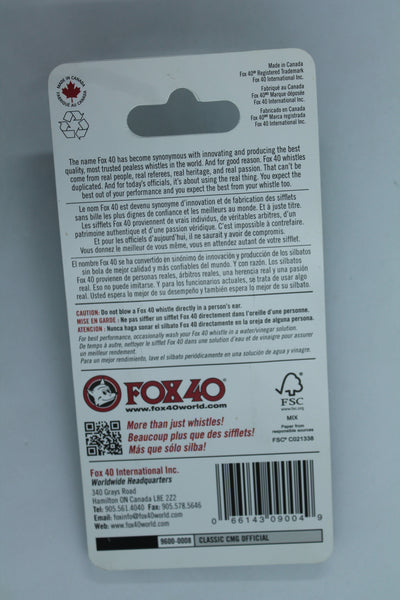 Fox 40 Classic Plastic Whistle with Mouth Grip