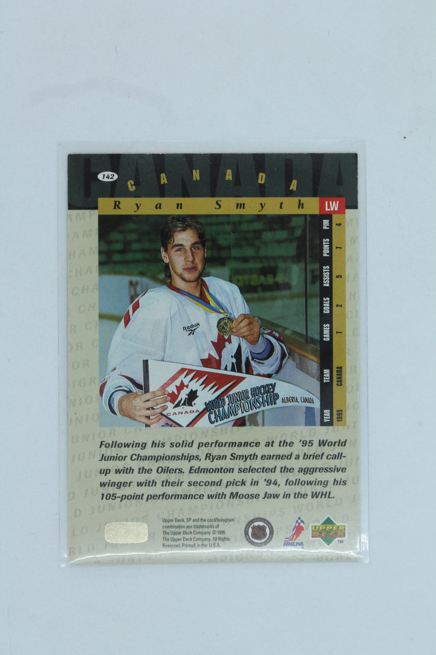 Ryan Smyth 1994-95 Upper Deck SP Rookie Card