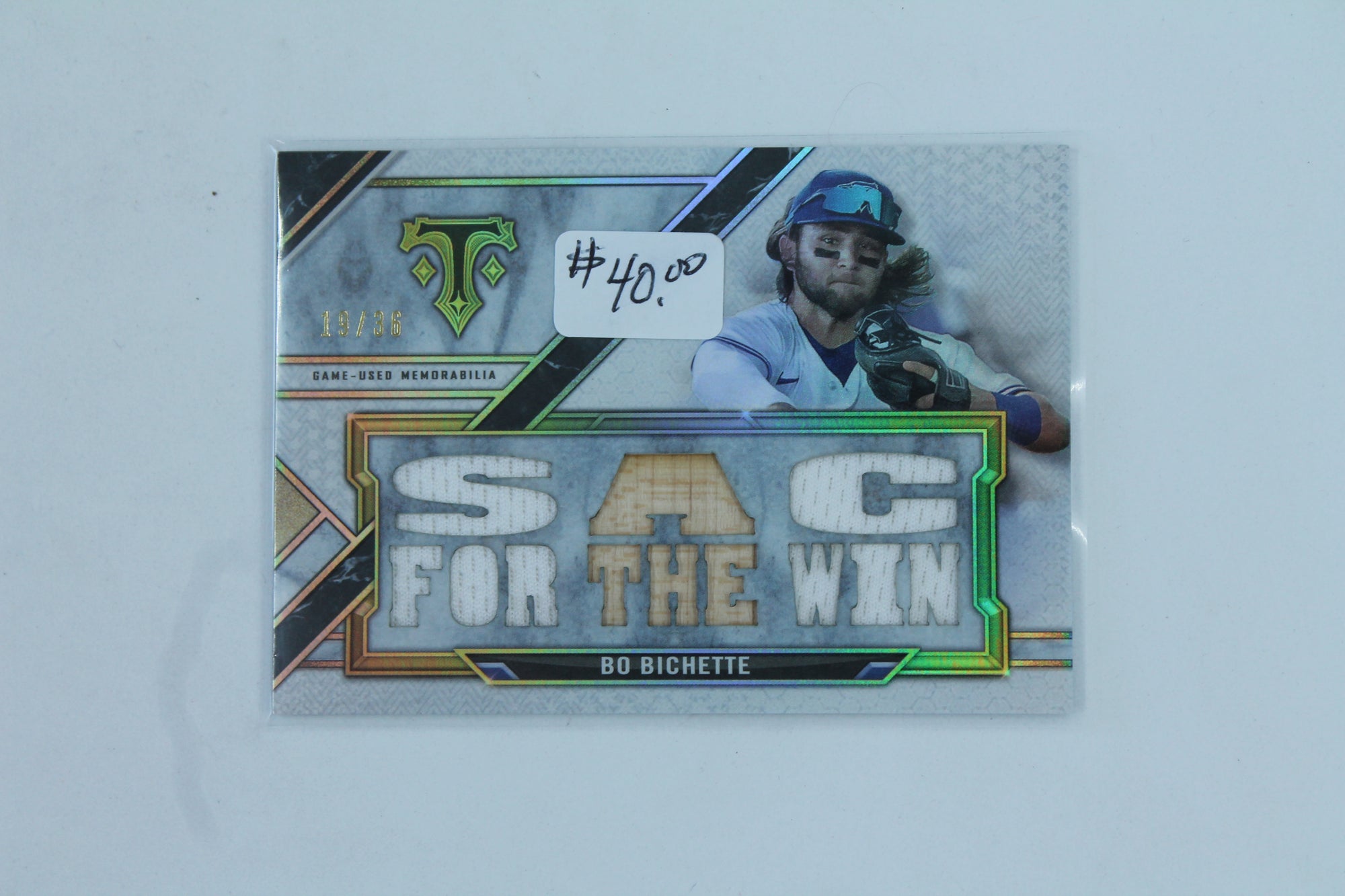 Bo Bichette 2021 Topps Triple Threads Relics #TTR-BB2 Jersey & Bat Card #19/36