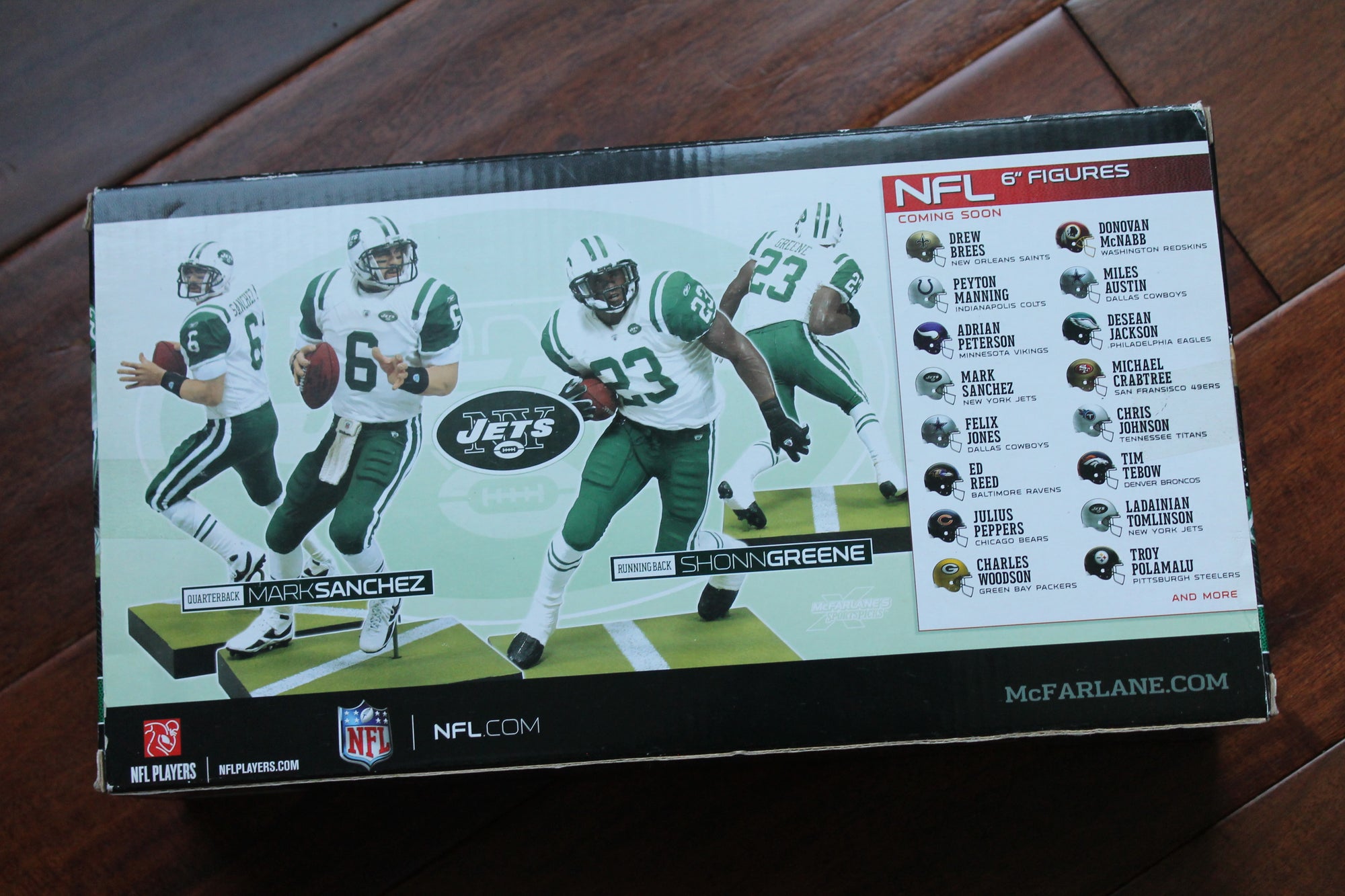 NFL New York Jets Sanchez & Green 2 Pack MacFarlane Figures - Box Wear - 2010