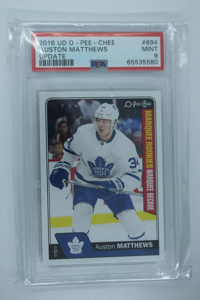 Auston Matthews 2016-17 O-Pee-Chee Update Rookie Card PSA 9