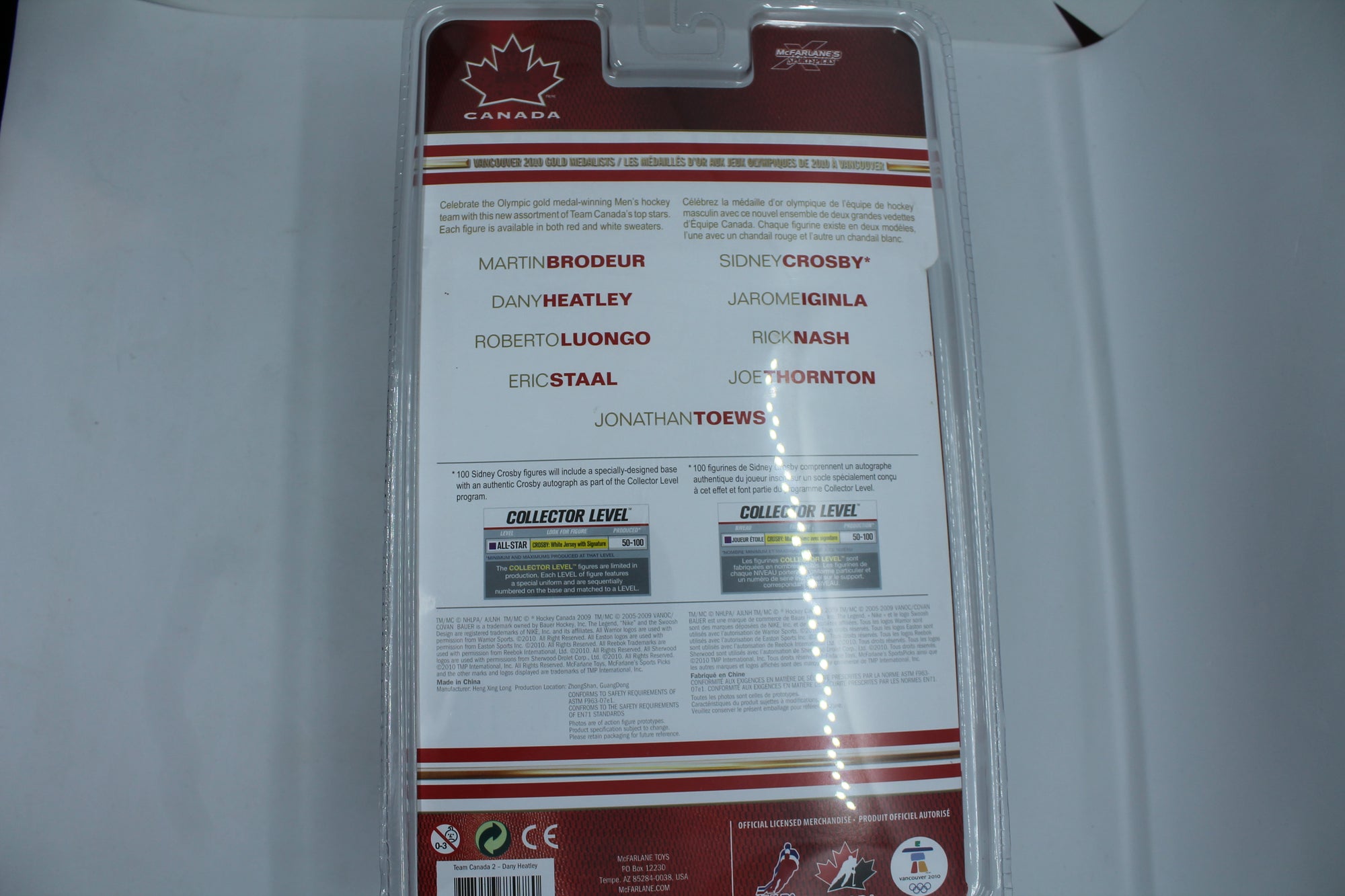 Dany Heatley Team Canada 2010 McFarlane - Red Jersey