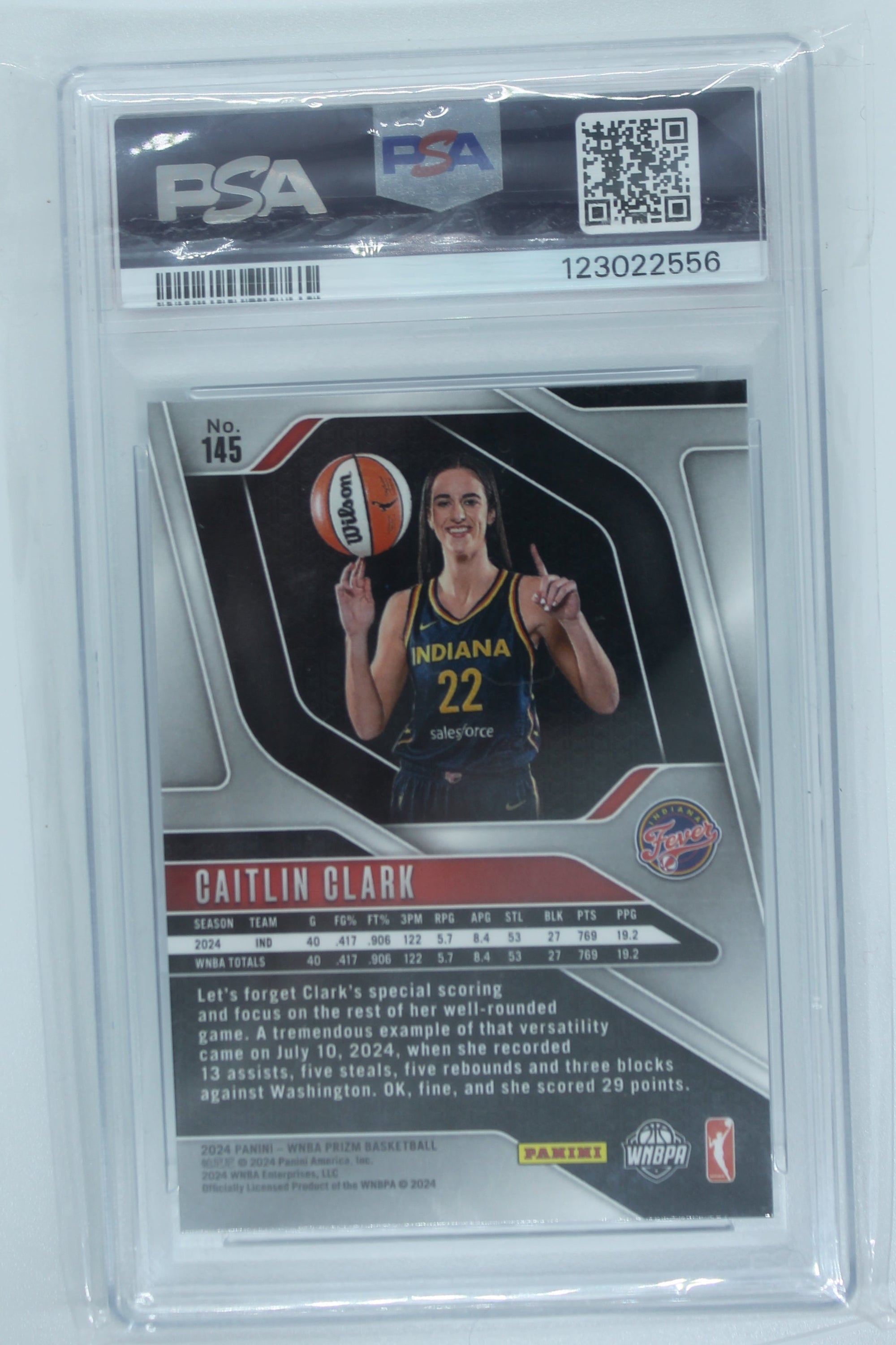 Caitlin Clark 2024 Panini Prizm WNBA Rookie Card - PSA Mint 9