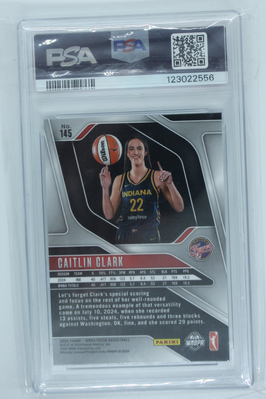 Caitlin Clark 2024 Panini Prizm WNBA Rookie Card - PSA Mint 9