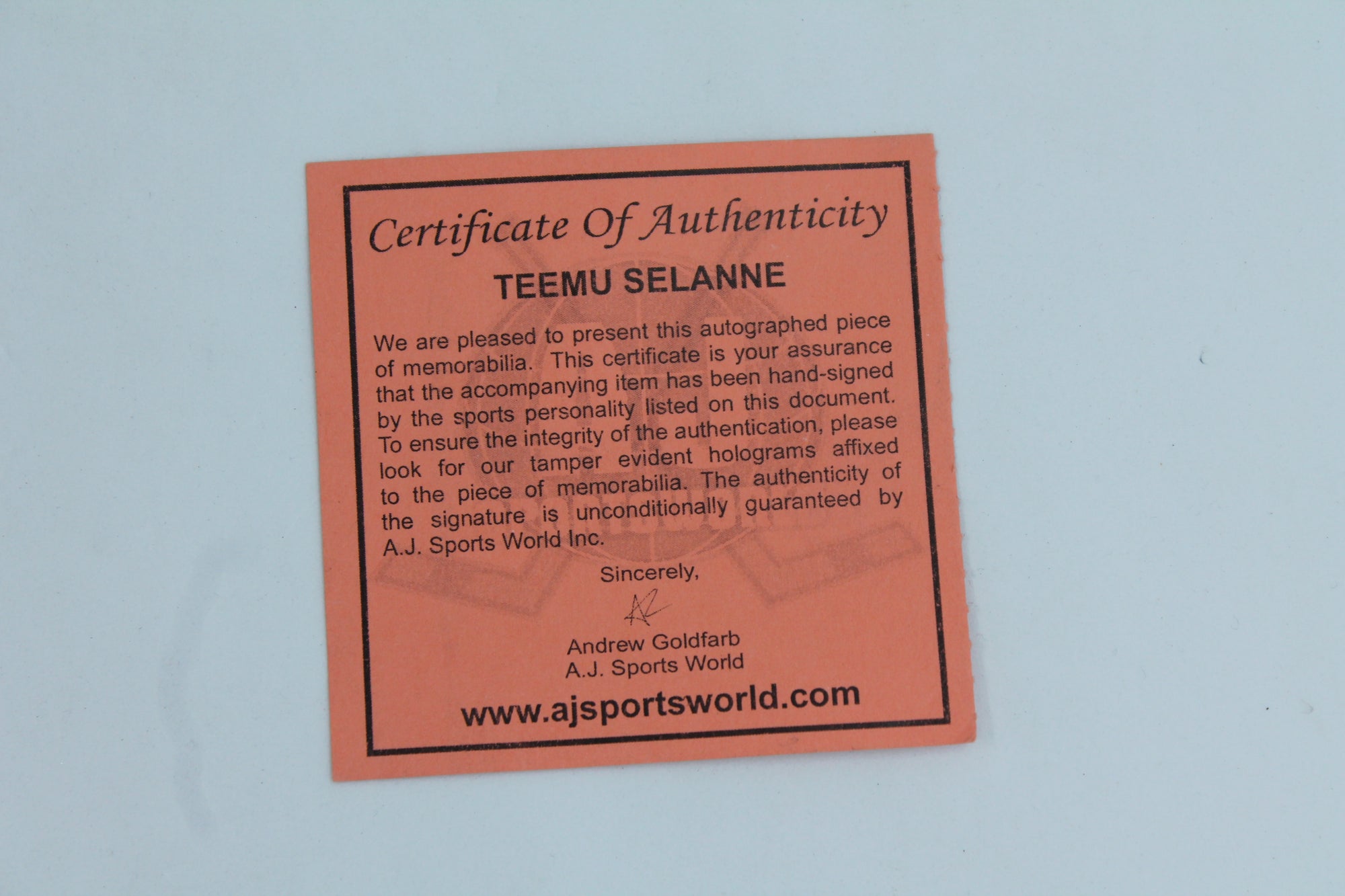 Autographed McFarlane Teemu Selanne Series 6 - Colorado Avalanche 6" Action Figure