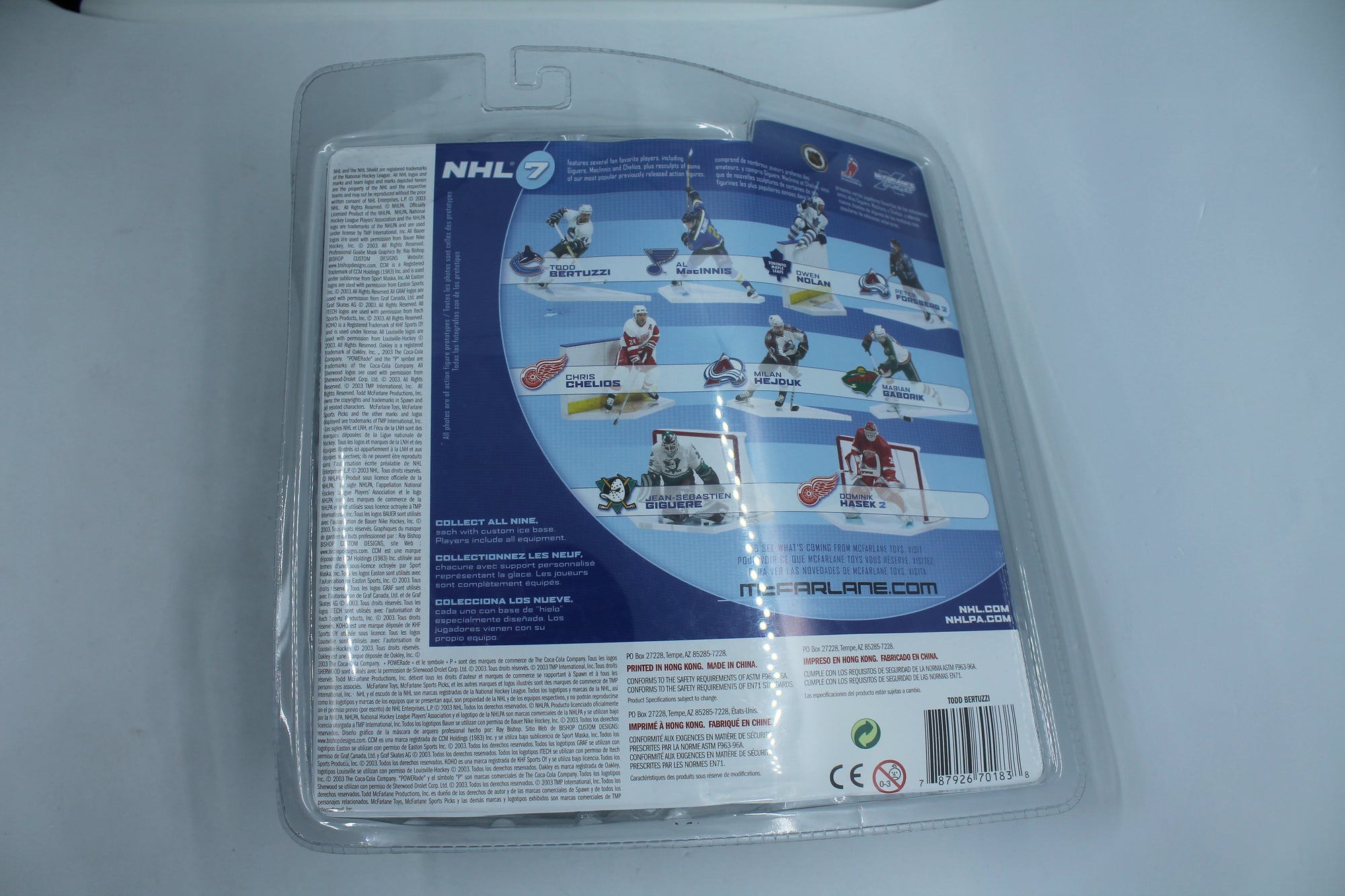 Todd Bertuzzi McFarlane Series 7 Variant - Vancouver Canucks (Clamshell damage)