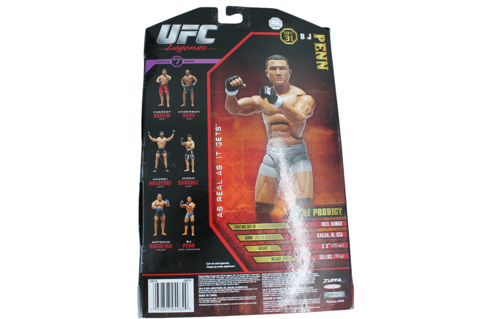B.J. Penn UFC Legends Action Figure Jakks Pacific Series 7 Ultra Flex Zuffa