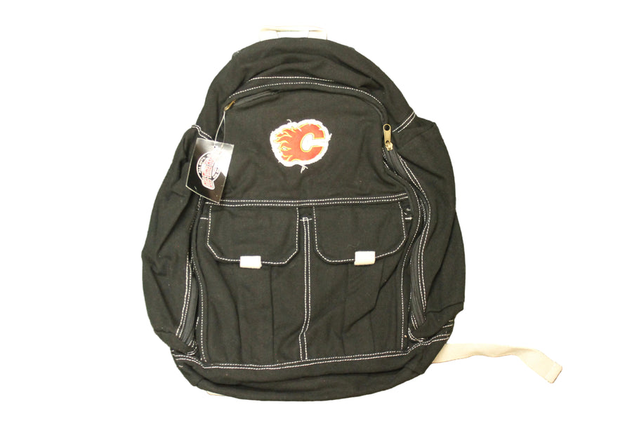 NHL Calgary Flames Old Time Hockey Backpack - Black Red, Yellow & White