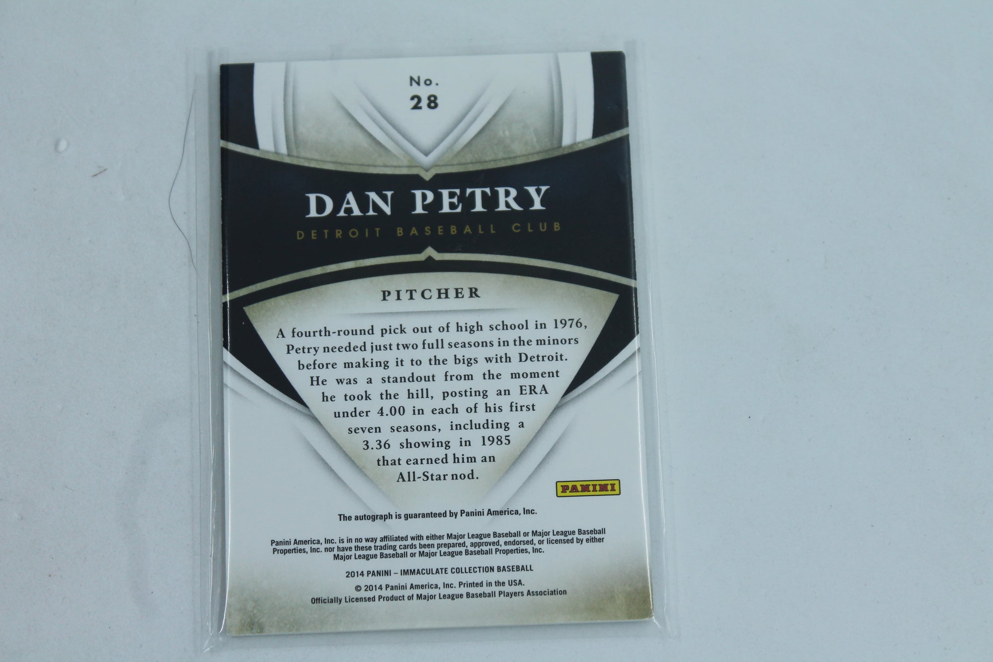 Dan Petry 2014 Panini Immaculate Collection - Clubhouse Signatures   #73/99