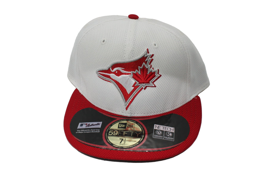 MLB Toronto Blue Jays New Era 59Fifty Size 7 1/2 Fitted Hat (Red, White & Silver)