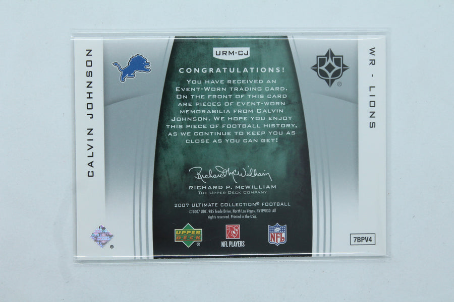 Calvin Johnson 2007 Ultimate Collection - Ultimate Rookie Materials - Rookie Year