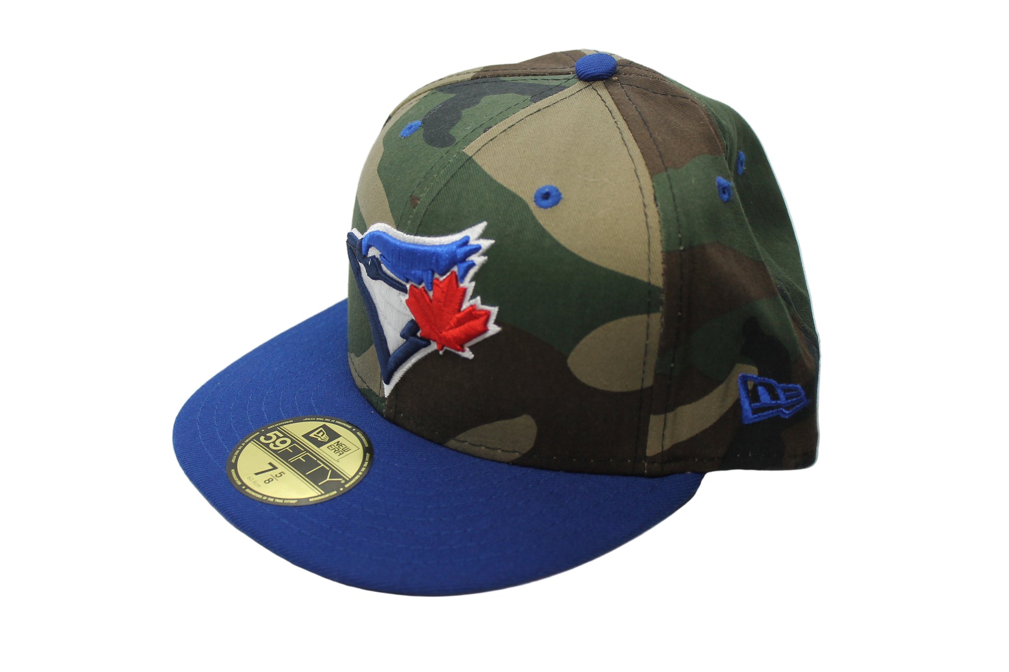 MLB Toronto Blue Jays New Era 59Fifty Size 7 5/8 Camo Fitted Hat (Camo & Blue)