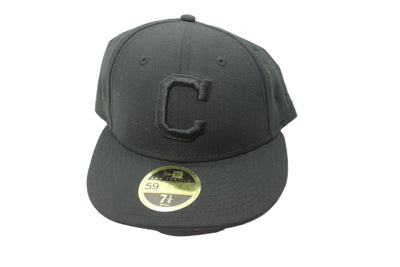 MLB Cleveland Guardians New Era 59Fifty Black on Black Low Profile Fitted Hat