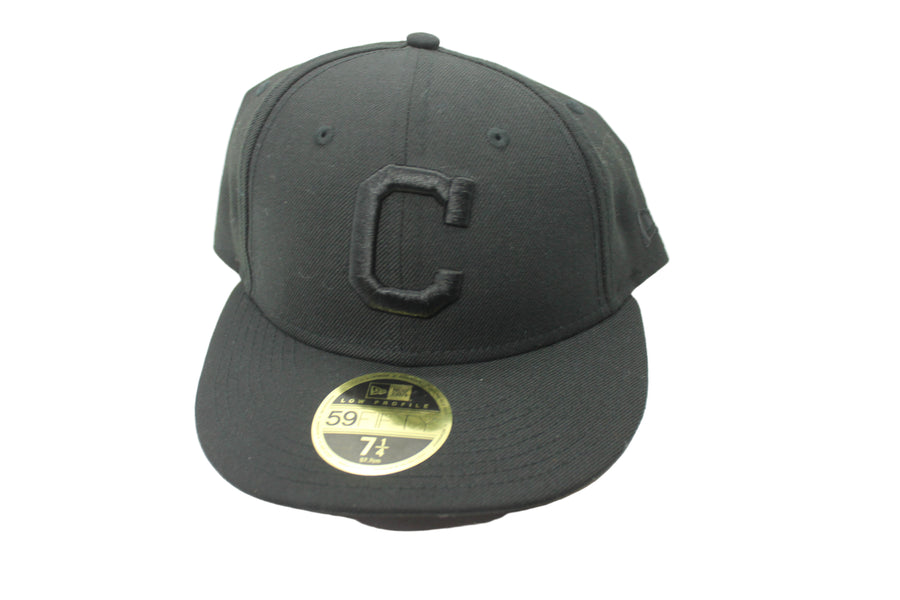 MLB Cleveland Guardians New Era 59Fifty Black on Black Low Profile Fitted Hat