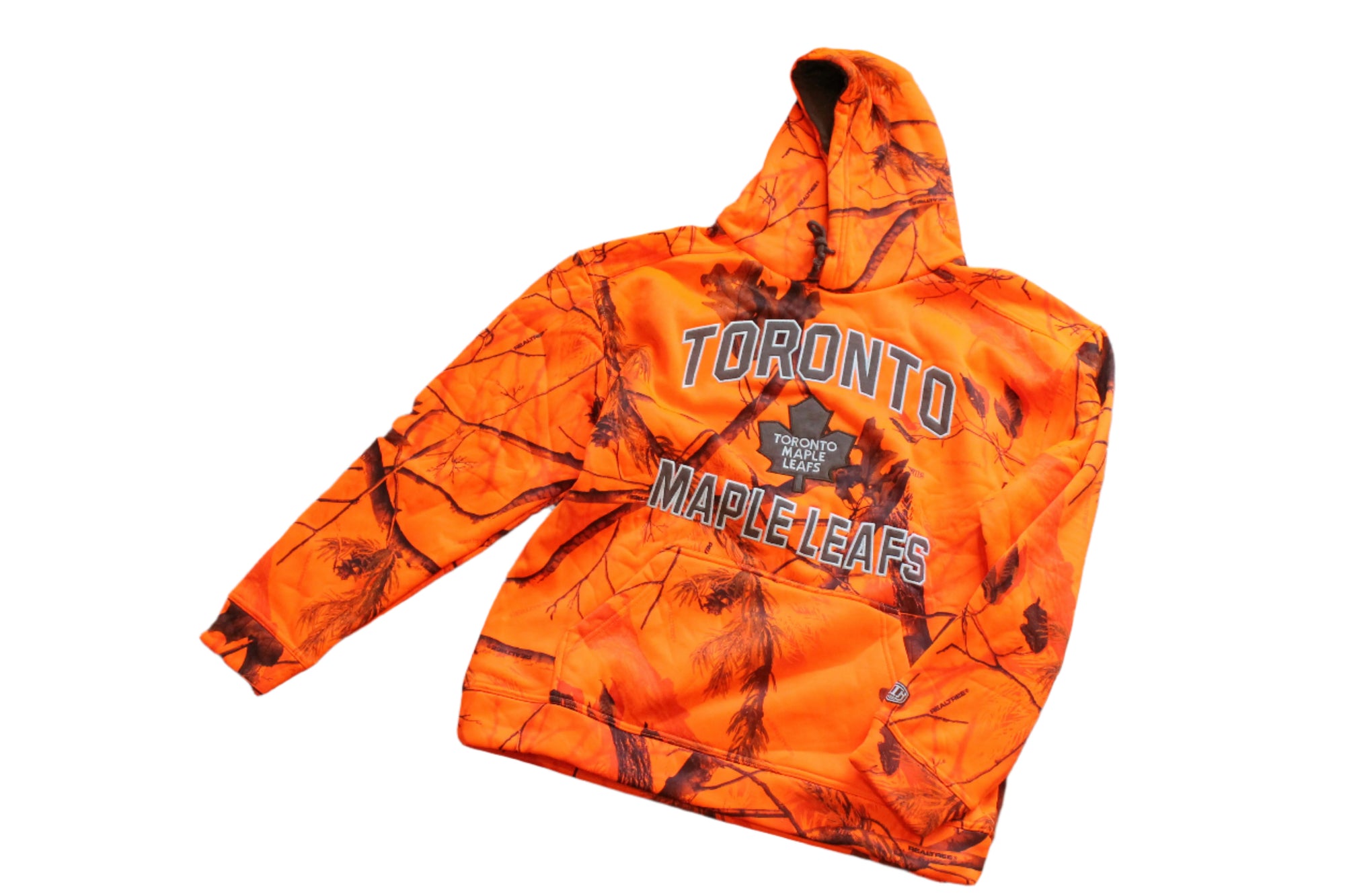 NHL Toronto Maple Leafs Men's Parot Realtree Orange Fleece OTH Camo Hoodie