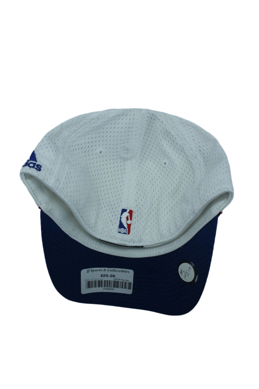 NBA Detroit Pistons adidas OSFM Flex Hat - White, Blue & Red - PISTONS