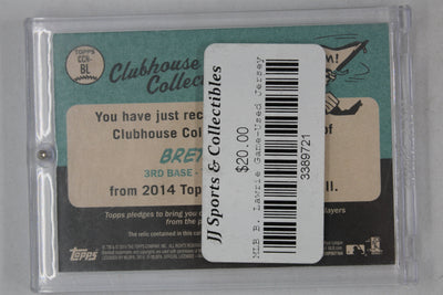 Brett Lawrie - Toronto Blue Jays 2014 Topps Heritage - Clubhouse Collection Relics Jersey Card