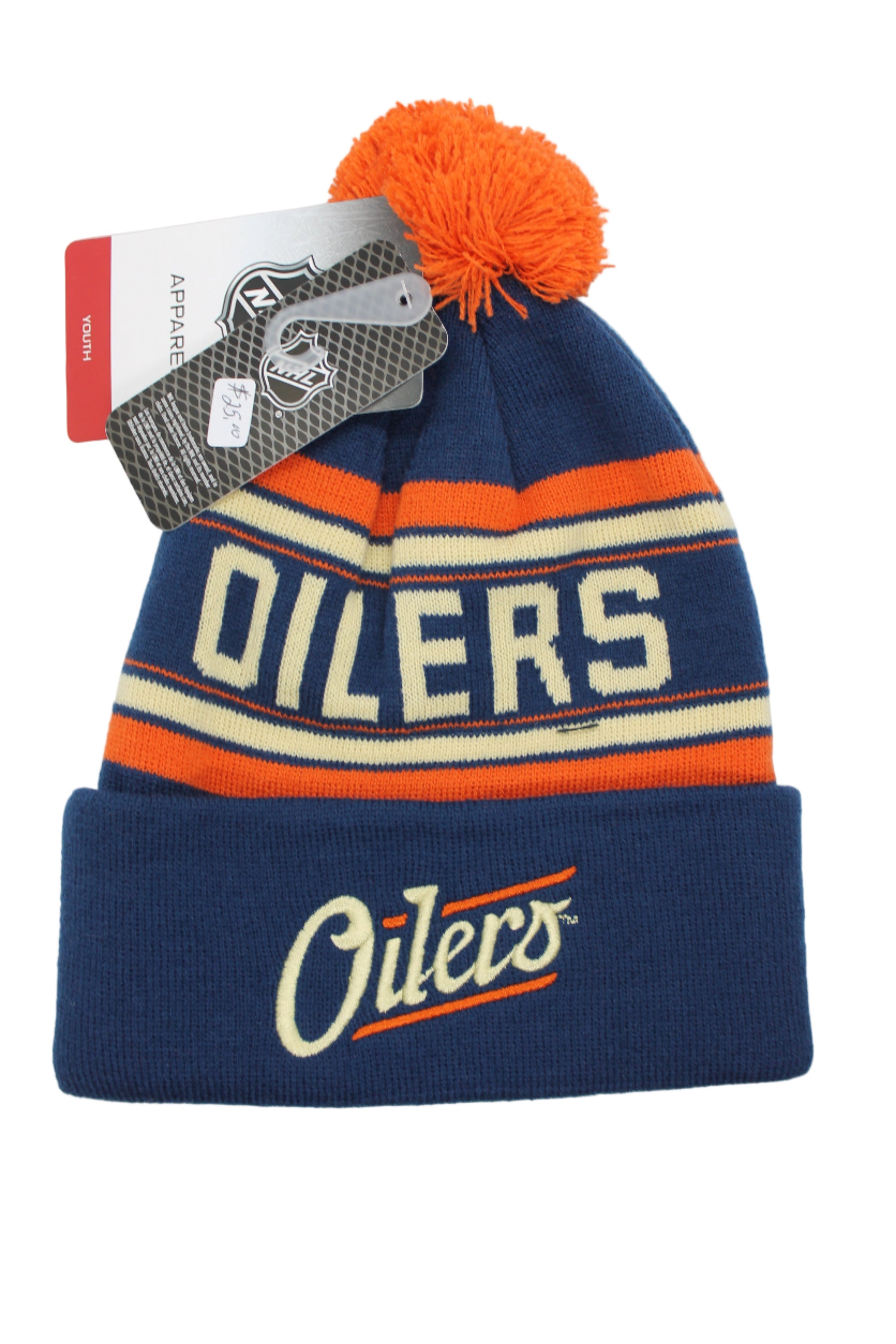 NHL Edmonton Oilers Youth Cuffed Toque with Pom