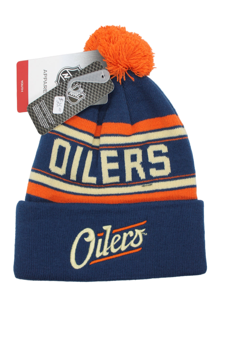 NHL Edmonton Oilers Youth Cuffed Toque with Pom