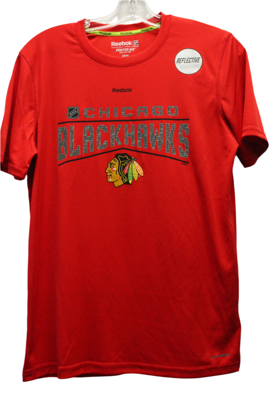 NHL Chicago Blackhawks Kids Reebok Centre Ice Reflective Tee