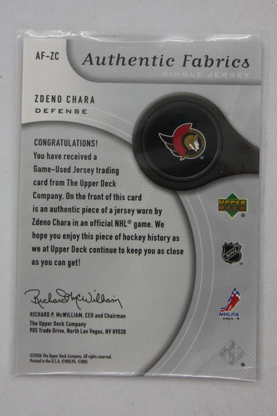 Zdeno Chara 2005-06 SP Game Used Edition - Authentic Fabrics #AF-ZC Jersey Card