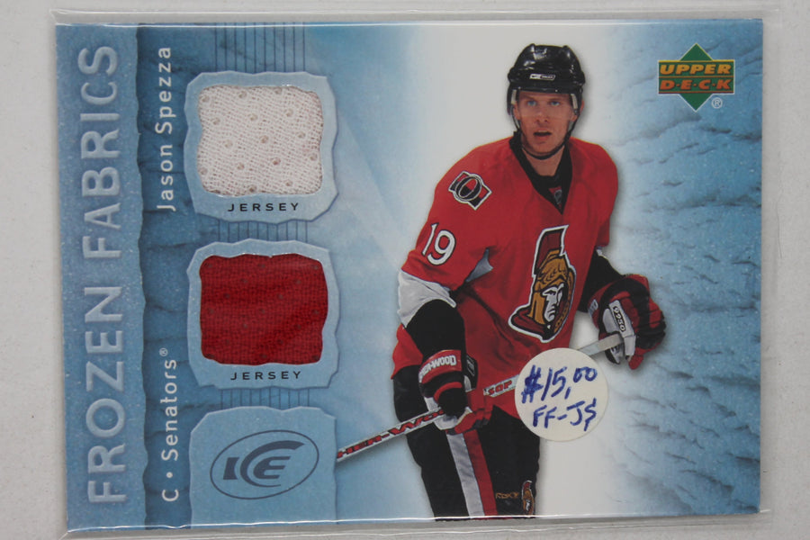 Jason Spezza 2007-08 Upper Deck Ice - Frozen Fabrics #FF-JS - Dual Jersey Card