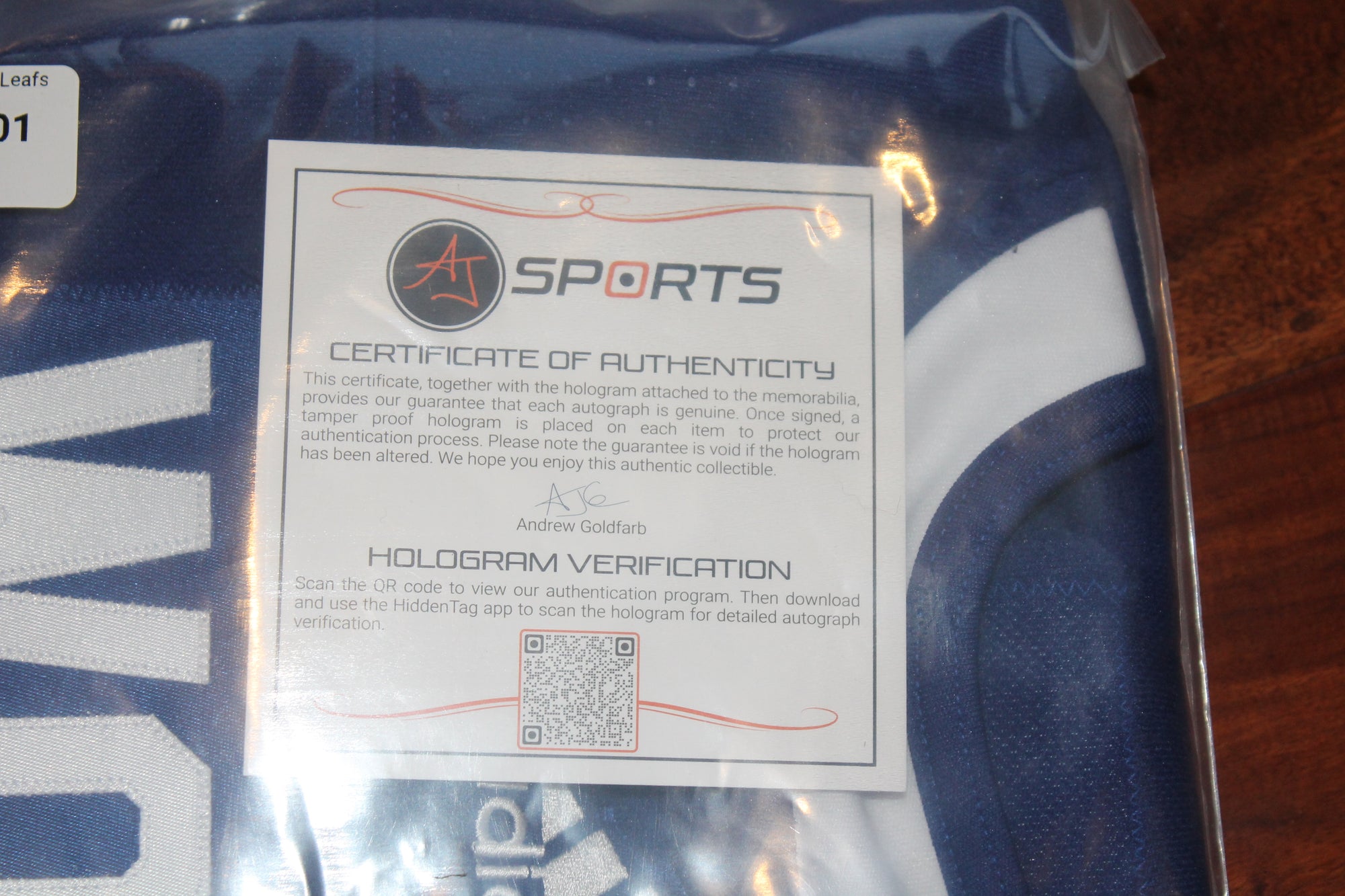 Joseph Woll Toronto Maple Leafs Autographed Blue (Home) Adidas Jersey