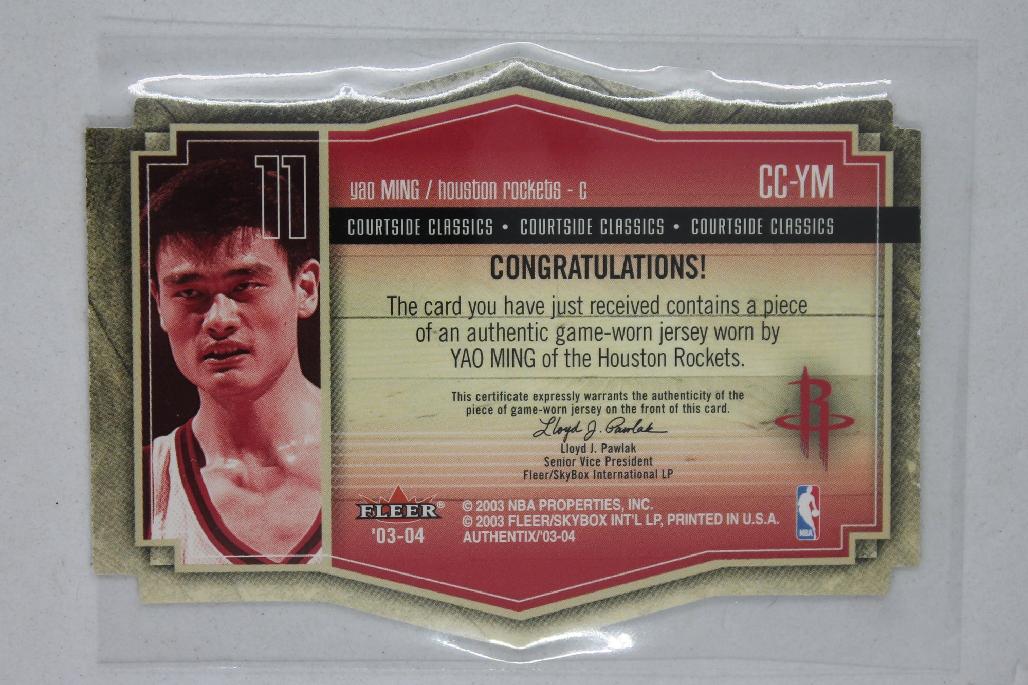 NBA - Yao Ming 2003-04 Fleer Authentix - Courtside Classics - Jersey #CC-YM