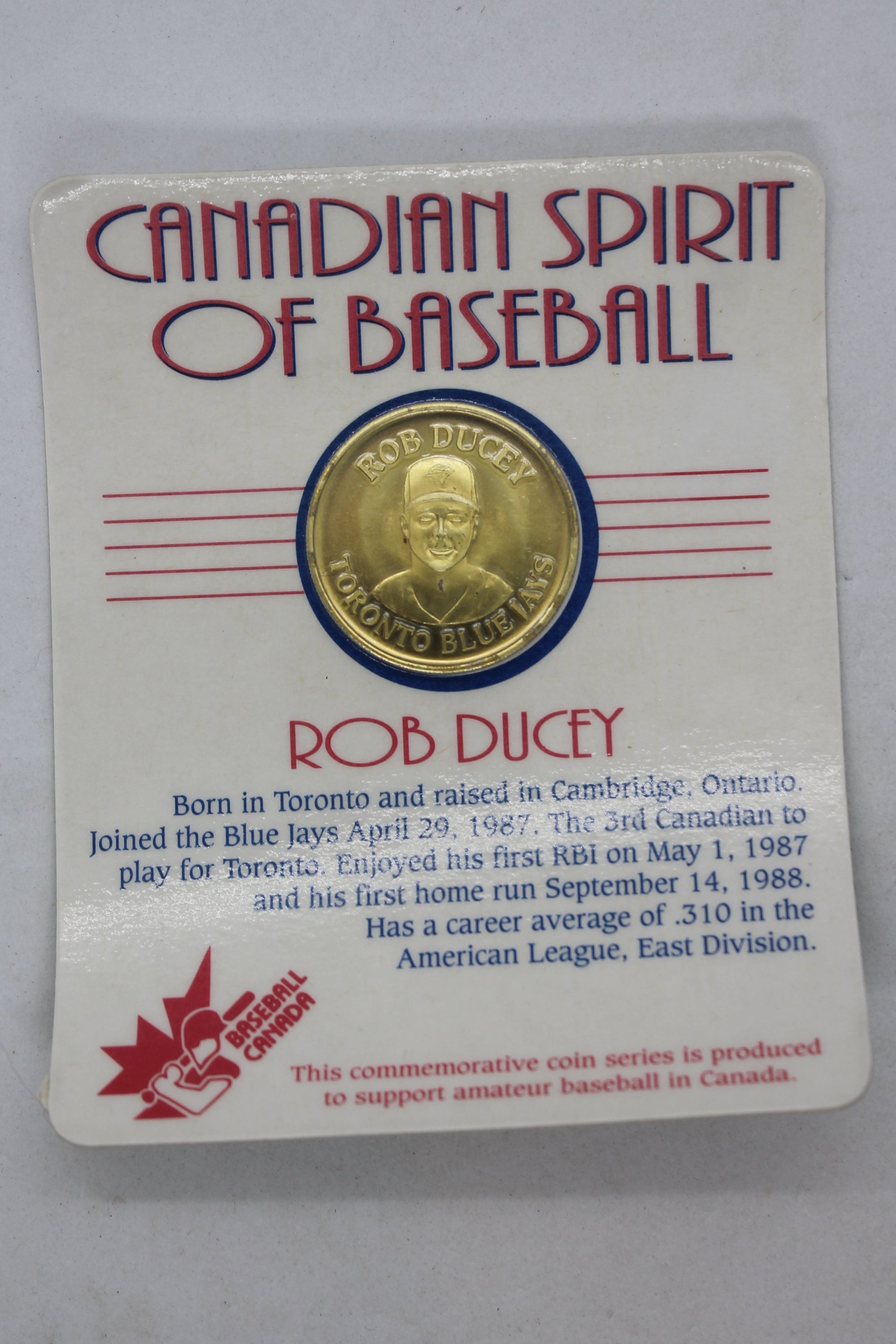 ROB Ducey Blue Jays ~ Canadian Spirit of Baseball Coin ~ NEW in PACKAGE