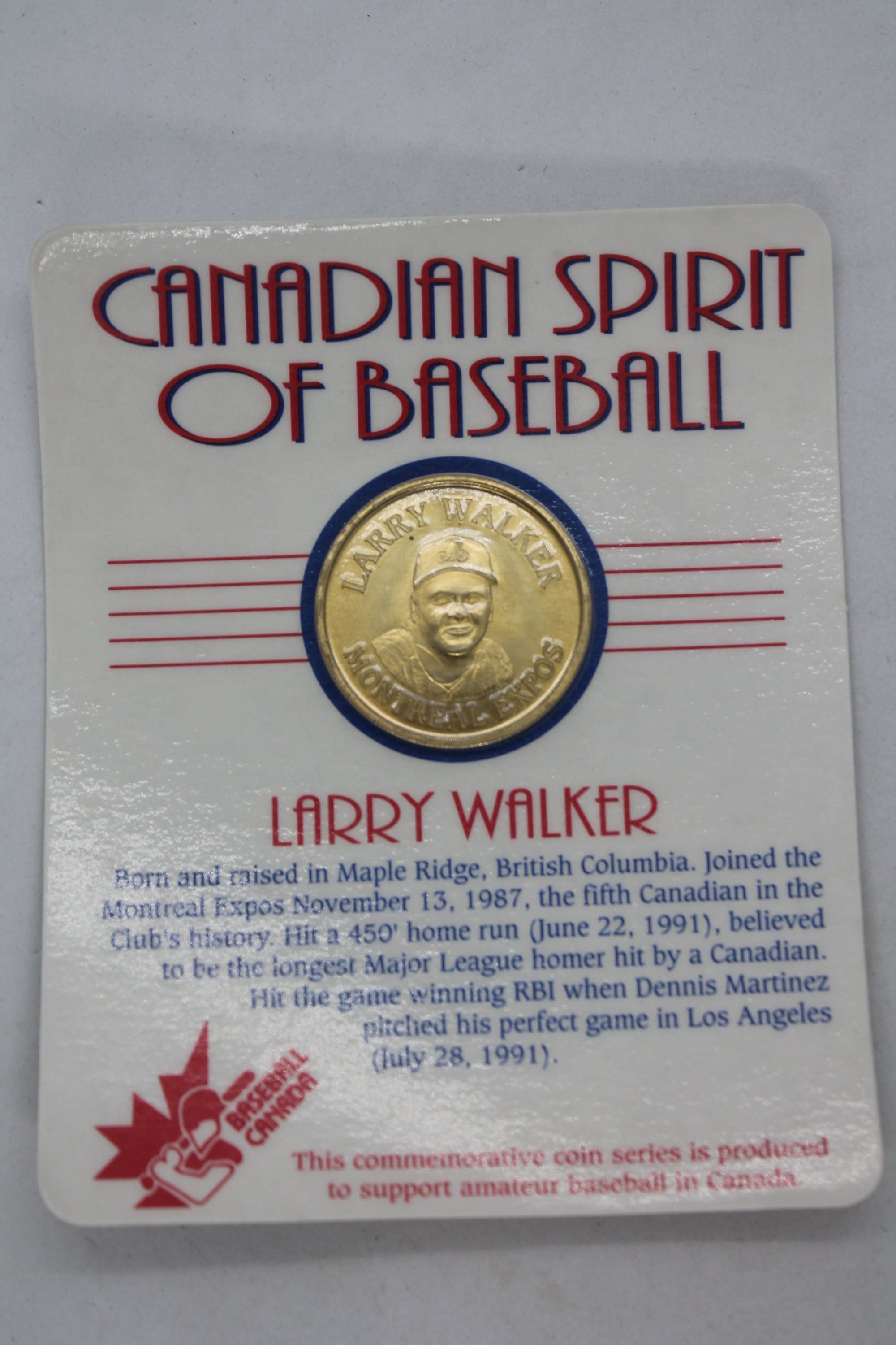 Larry Walker Montreal Expos ~ Canadian Spirit of Baseball Coin ~ NEW in PACKAGE