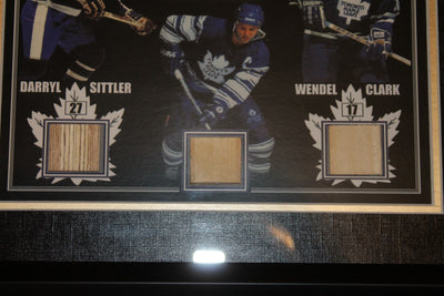 NHL Toronto Maple Leafs Captains - Sittler, Gilmour & Clark - Pieces of Game-Used Sticks