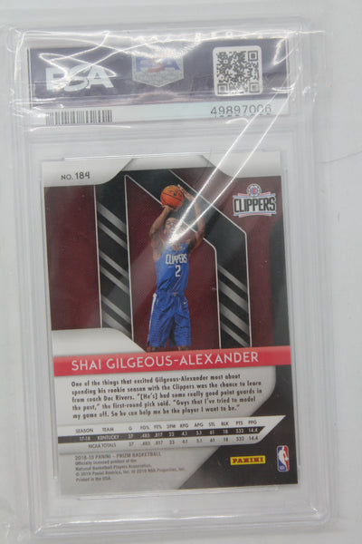 Shai Gilgeous Alexander 2018-19 Panini Prizm Rookie Card Mint PSA 9