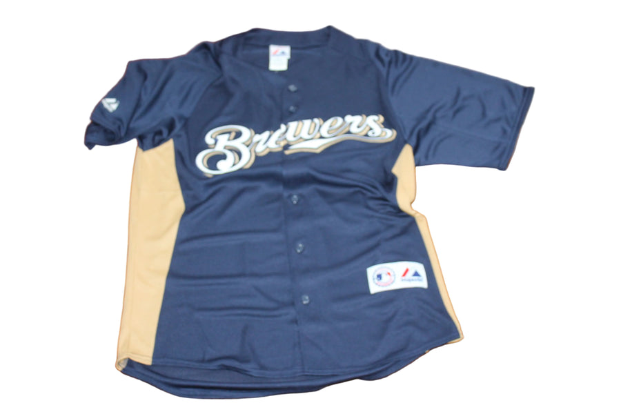 MLB Milwaukee Brewers Men's Majestic Baseball Jersey (Blank Back) - Medium