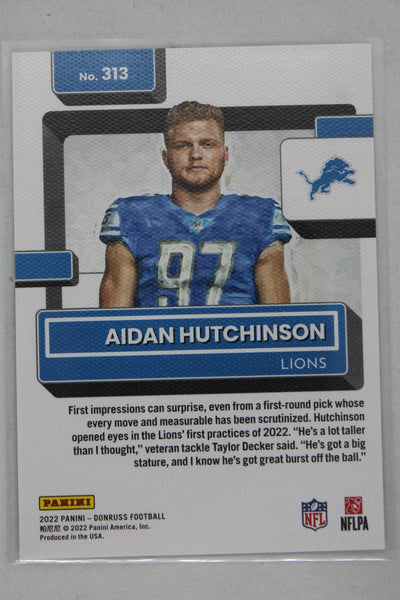 Aidan Hutchinson 2022 Panini Donruss Rated Rookie Rookie Card