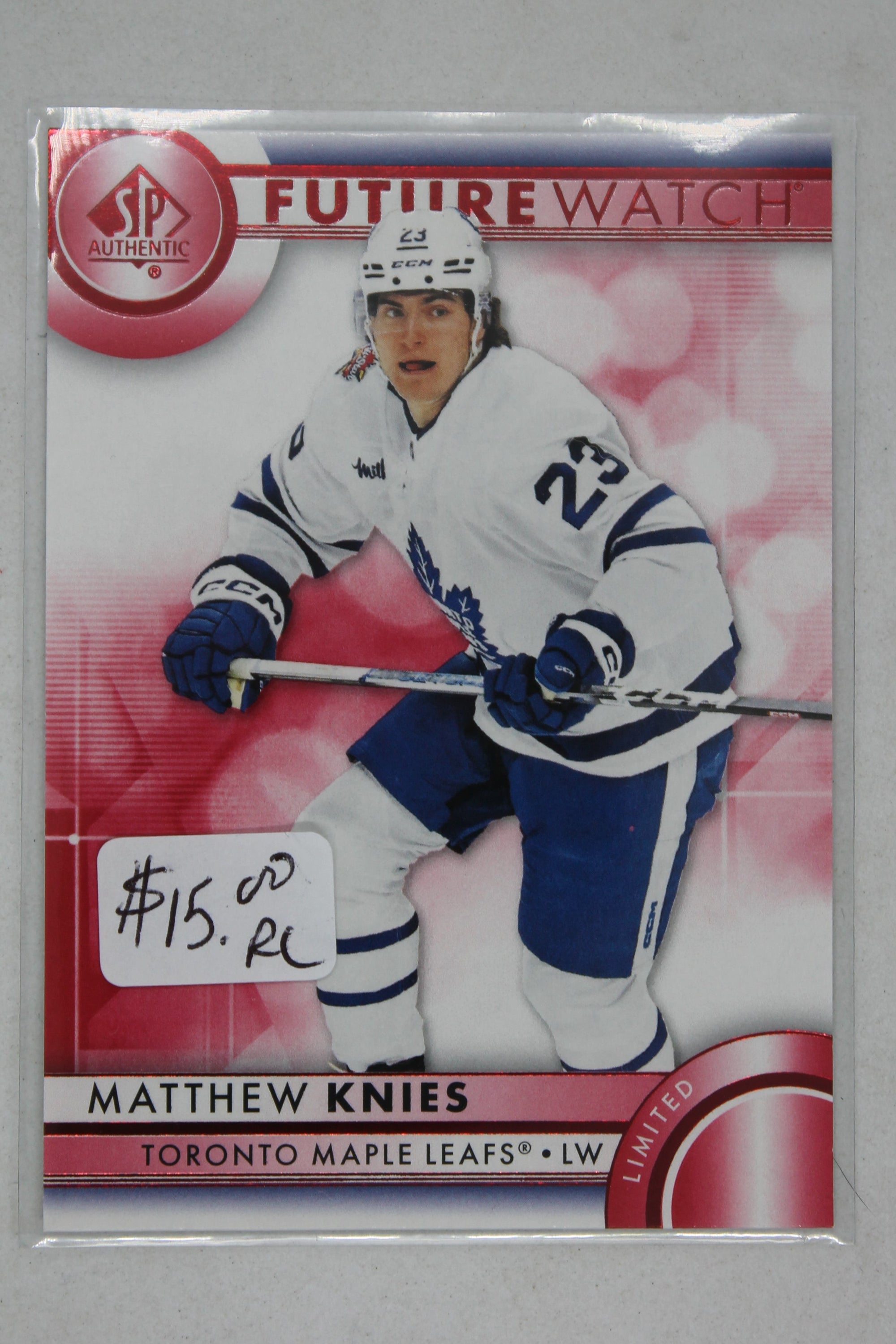 Matthew Knies 2023-24 Upper Deck SP Authentic Red Rookie Future Watch Card