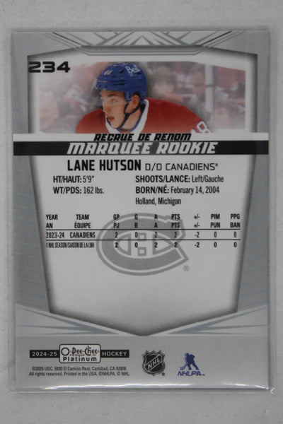 Lane Hutson 2024-25 O-Pee-Chee Platinum Rookie Card