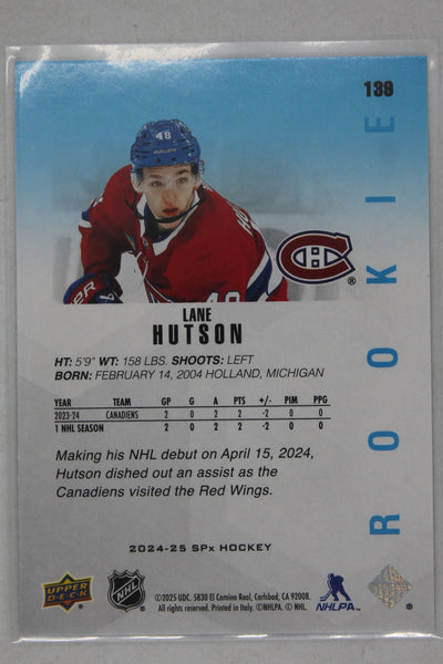 Lane Hutson 2024-25 SPX Rookies Rookie Card