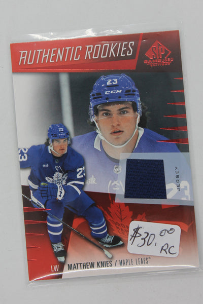 Matthew Knies 2023-24 Upper Deck SP Game-Used Jersey Rookie Card