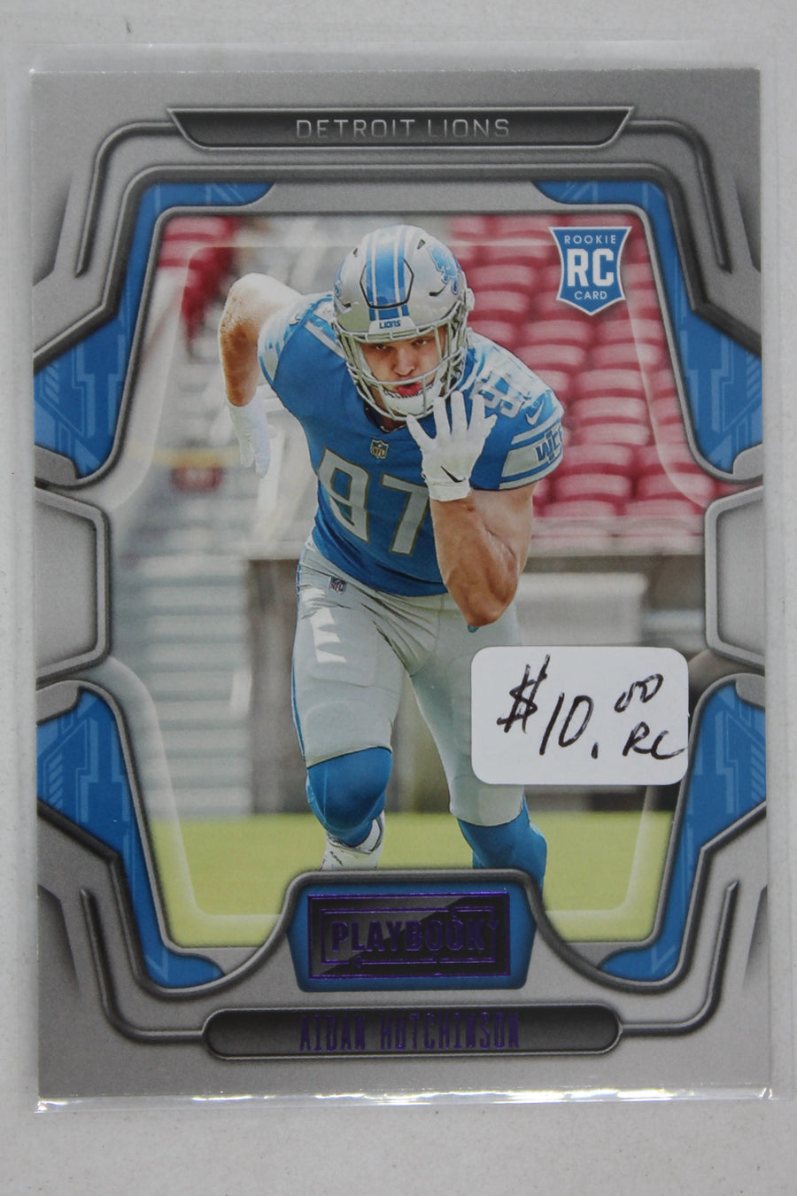 Aidan Hutchinson 2022 Panini Playbook Purple Rookies Rookie Card