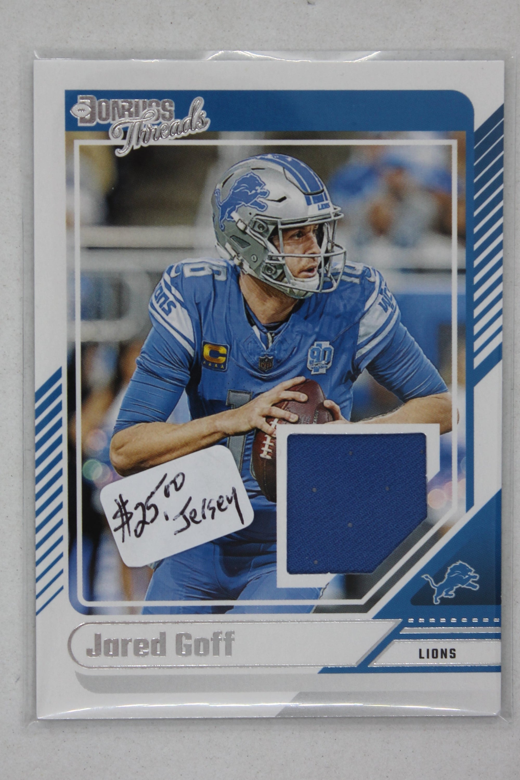 Jared Goff 2024 Panini Donruss - Donruss Threads - #DTH-JGO Jersey Card