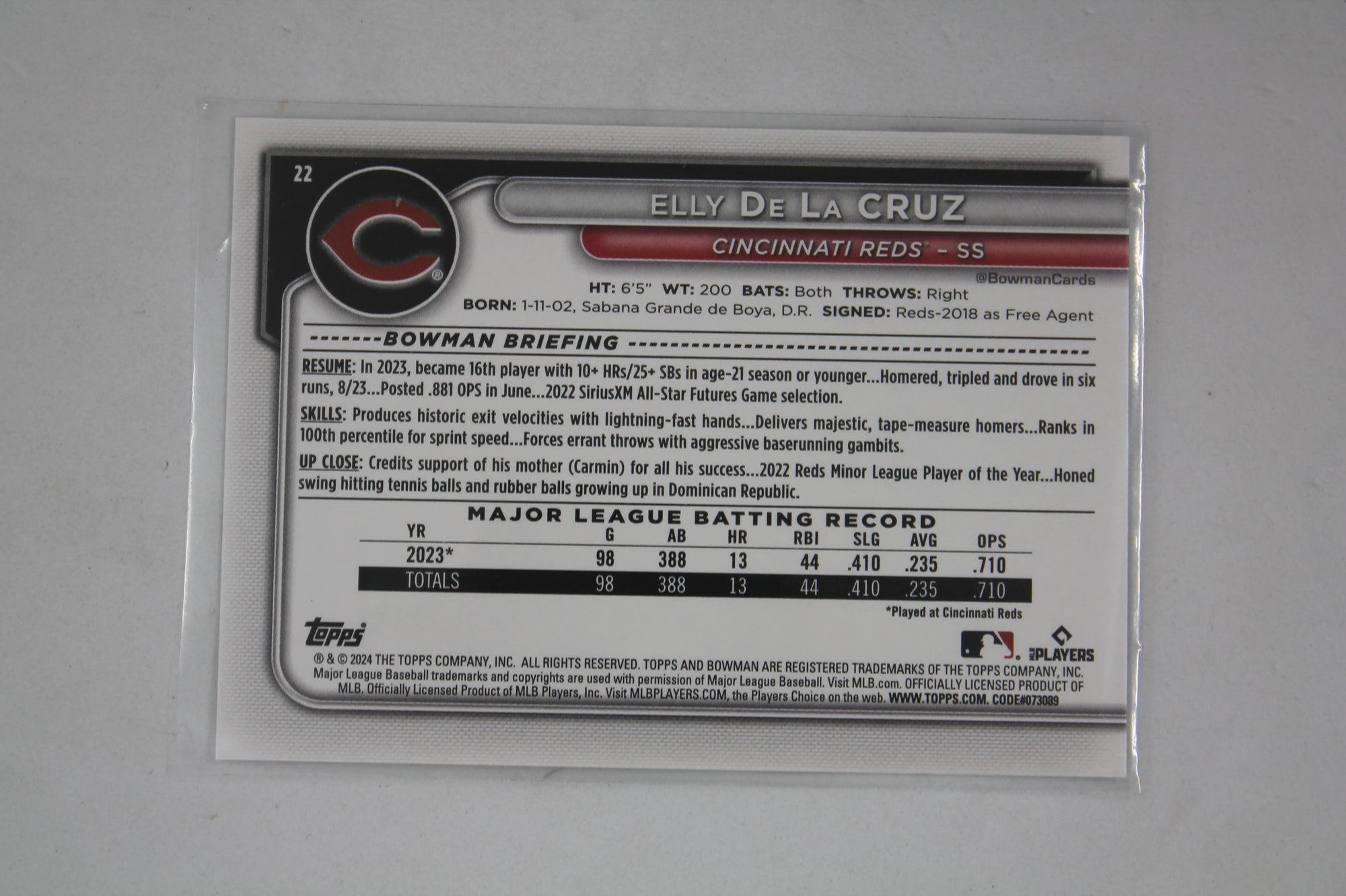 Elly De La Cruz 2024 Bowman Rookie Card