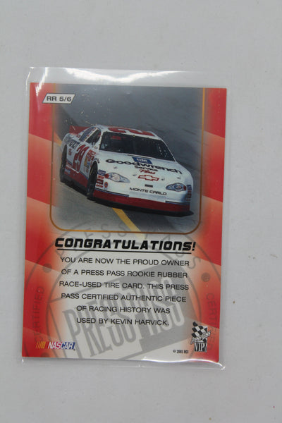 Kevin Harvick 2001 Press Pass - Hot Treads -Used Tire #RR 5 #0347/1,100