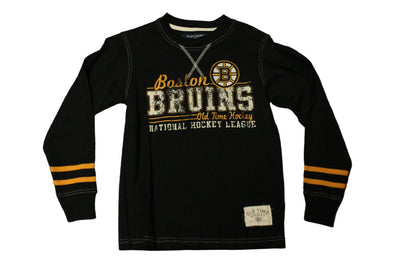NHL Boston Bruins Old Time Hockey Youth Johnson Long Sleeve Tee - Small