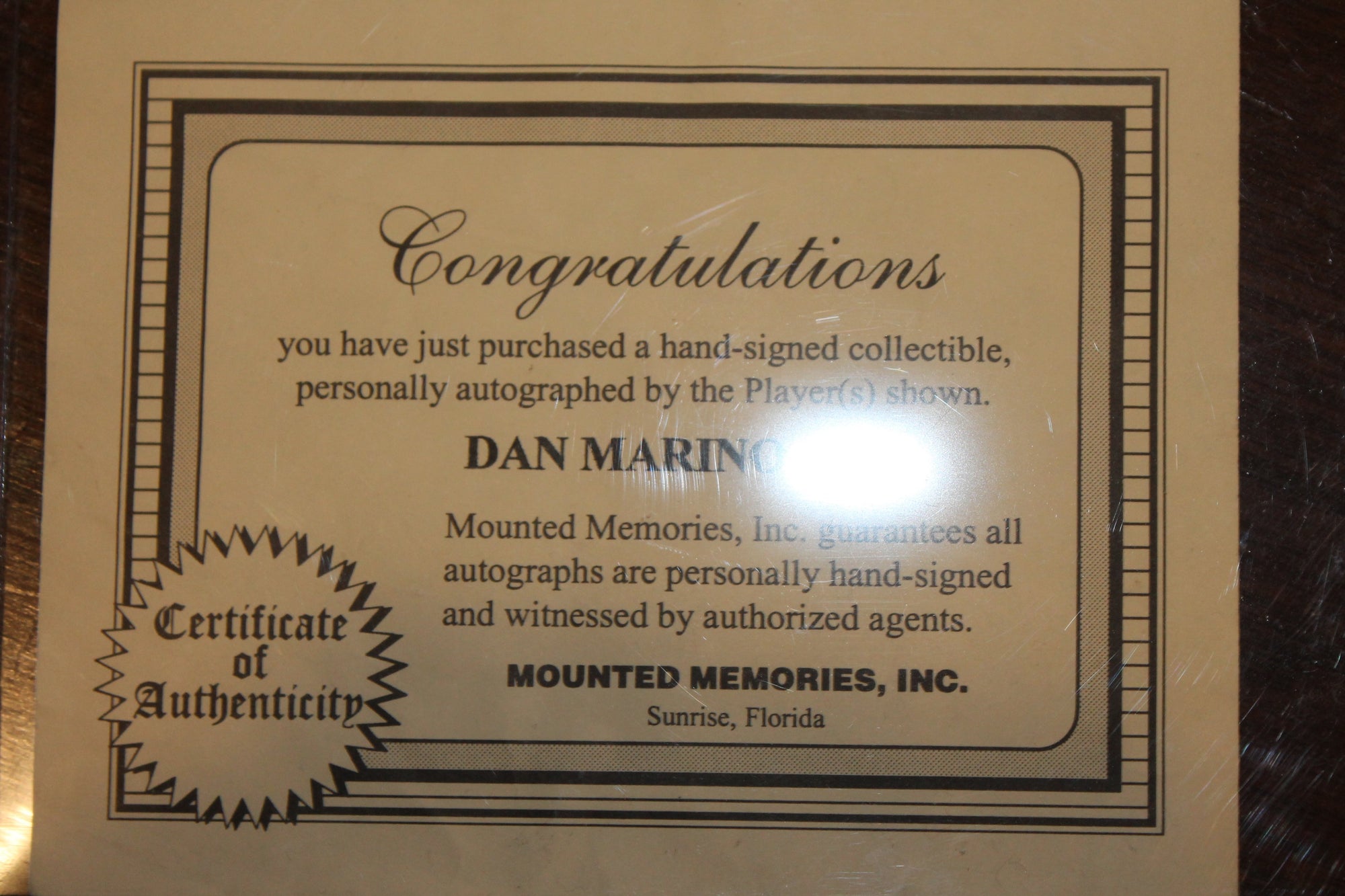 NFL Legends - Dan Marino #13 Autographed Nike Jersey - Size 48 - Miami Dolphins