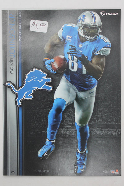 NFL Detroit Lions Calvin Johnson 2013 Fathead Tradeables (5 inches x 7 inches)