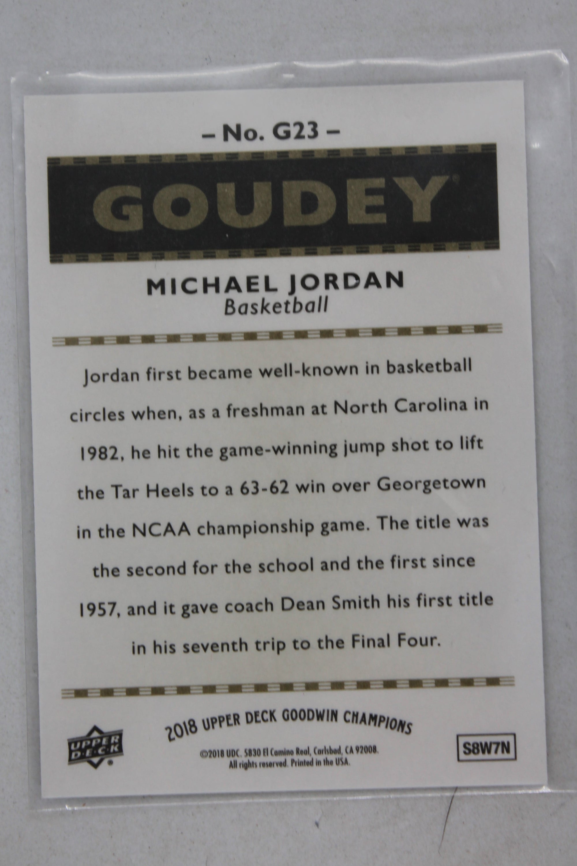 Michael Jordan 2018 Upper Deck Goodwin Champions - Goudey #G23