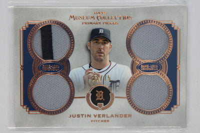 Justin Verlander 2013 Topps Museum Collection - Primary Pieces Quad Relics - #23/75