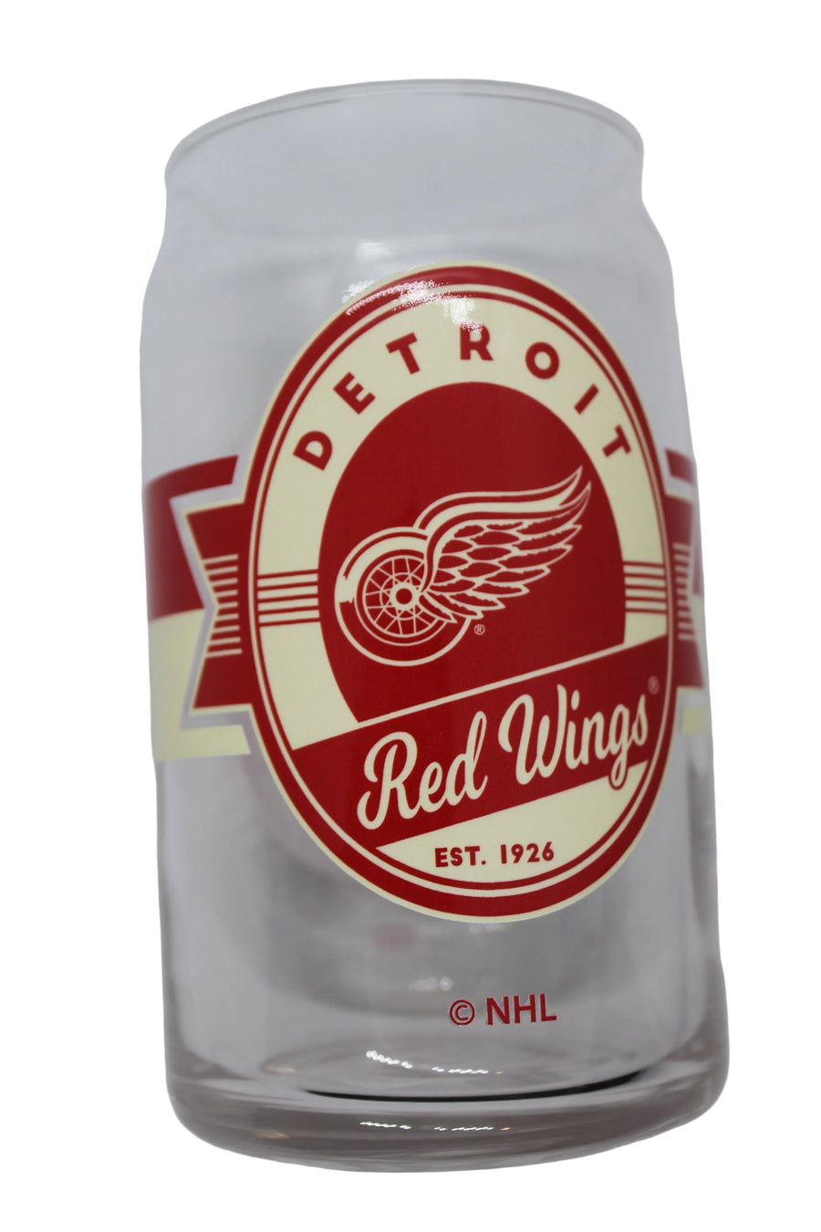 NHL Detroit Red Wings Nostalgia Label 16 oz Can Glass (price per glass)