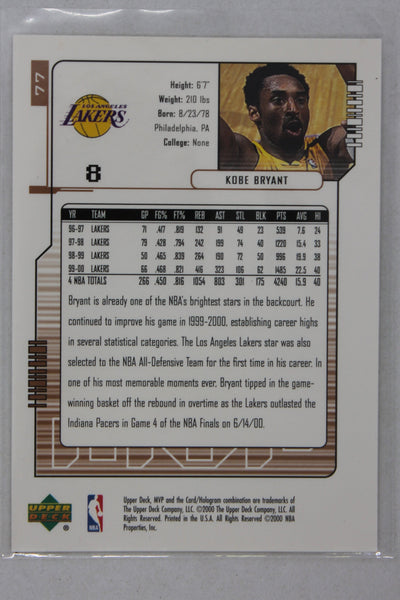 Kobe Bryant 2000-01 Upper Deck MVP Card