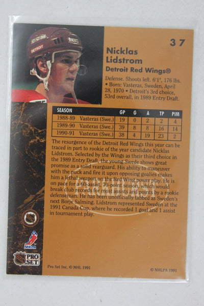 Nicklas Lidstrom 1991-92 Parkhurst (Name Misspelled as Niklas) Rookie Card